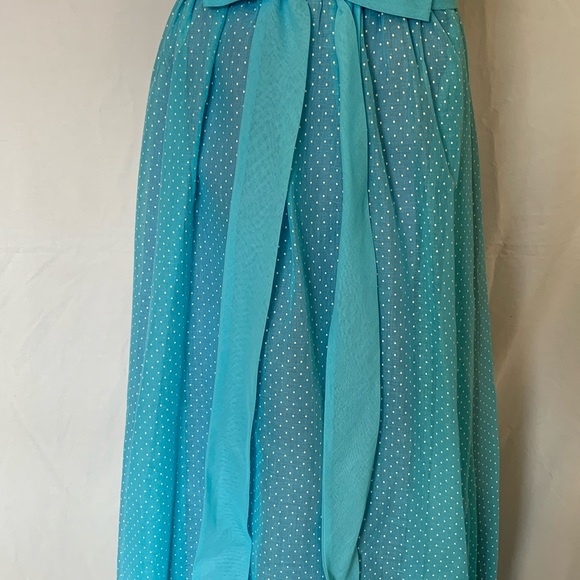 Vintage late 60s early 70s long blue dress. NWT. - Picture 4 of 16